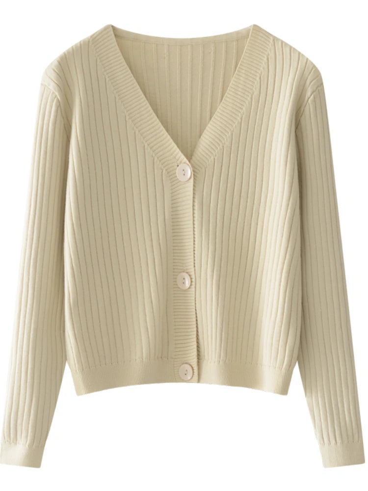 2026 Solid Single Breasted Womens Sweaters Women Cardigans Sweater V-neck Autumn Winter Knitted Cardigans